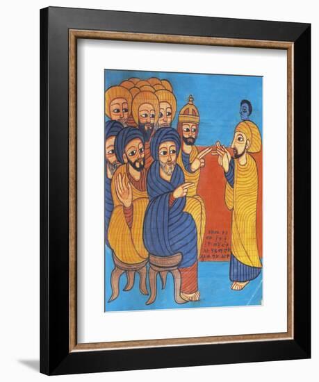 Christ Teaching, Miniature from a Liturgical Parchment Book, Coptic Manuscript, 18th-19th Century-null-Framed Giclee Print