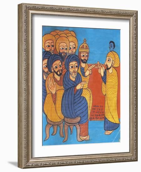 Christ Teaching, Miniature from a Liturgical Parchment Book, Coptic Manuscript, 18th-19th Century-null-Framed Giclee Print