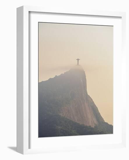 Christ the Redeemer and Corcovado Mountain at sunrise, Rio de Janeiro, Brazil, South America-Karol Kozlowski-Framed Photographic Print