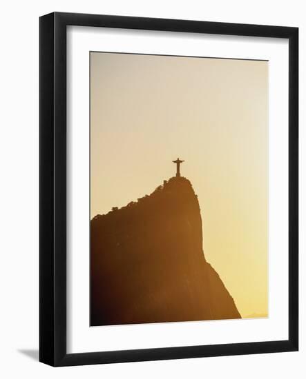 Christ the Redeemer and Corcovado Mountain at sunrise, Rio de Janeiro, Brazil, South America-Karol Kozlowski-Framed Photographic Print