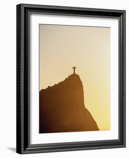 Christ the Redeemer and Corcovado Mountain at sunrise, Rio de Janeiro, Brazil, South America-Karol Kozlowski-Framed Photographic Print