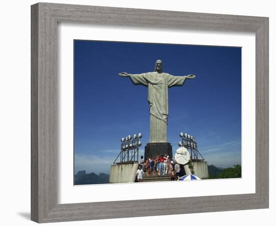 Christ the Redeemer Statue, Corcovado Mountain, Rio De Janeiro, Brazil, South America-Charles Bowman-Framed Photographic Print