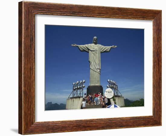 Christ the Redeemer Statue, Corcovado Mountain, Rio De Janeiro, Brazil, South America-Charles Bowman-Framed Photographic Print