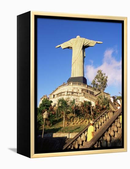 Christ the Redeemer Statue from Rear, Corcovado, Rio De Janeiro, Brazil, South America-Upperhall-Framed Premier Image Canvas