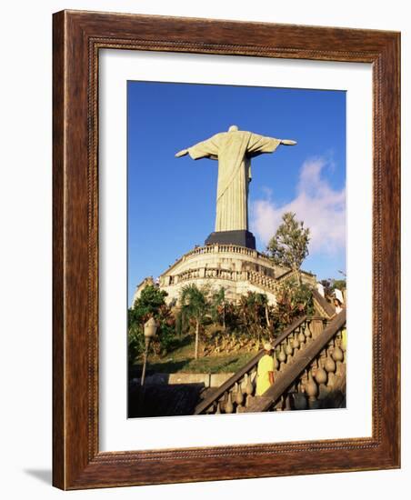 Christ the Redeemer Statue from Rear, Corcovado, Rio De Janeiro, Brazil, South America-Upperhall-Framed Photographic Print