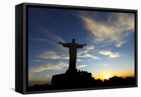 Christ The Redeemer Statue In Rio De Janeiro In Brazil-luiz rocha-Framed Premier Image Canvas
