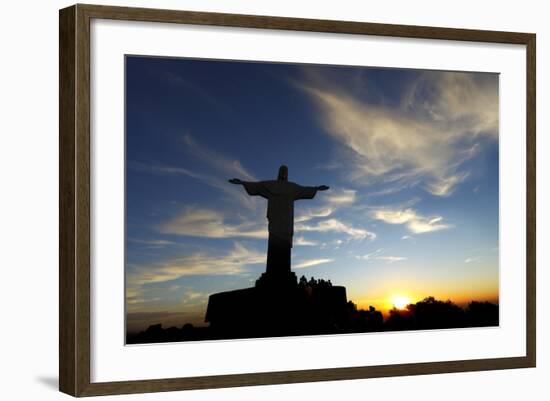 Christ The Redeemer Statue In Rio De Janeiro In Brazil-luiz rocha-Framed Photographic Print