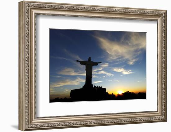 Christ The Redeemer Statue In Rio De Janeiro In Brazil-luiz rocha-Framed Photographic Print