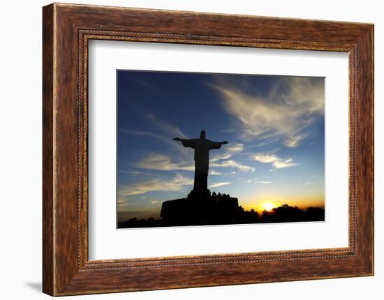 Christ The Redeemer Statue In Rio De Janeiro In Brazil-luiz rocha-Framed Photographic Print