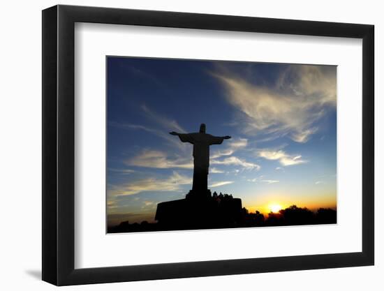 Christ The Redeemer Statue In Rio De Janeiro In Brazil-luiz rocha-Framed Photographic Print