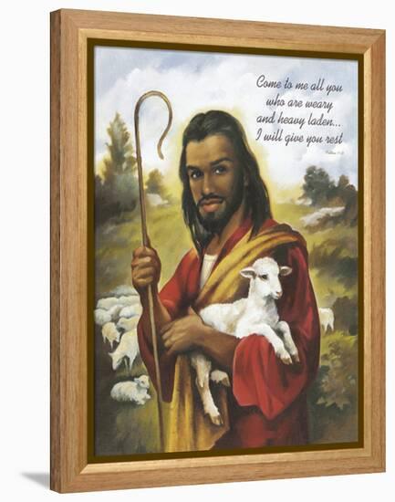 Christ the Shepherd-Bev Lopez-Framed Stretched Canvas