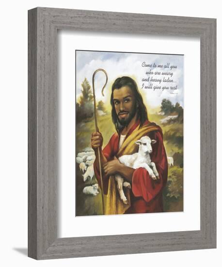 Christ the Shepherd-Bev Lopez-Framed Art Print