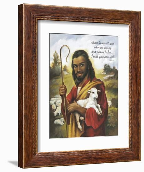 Christ the Shepherd-Bev Lopez-Framed Art Print