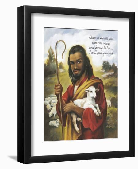 Christ the Shepherd-Bev Lopez-Framed Art Print