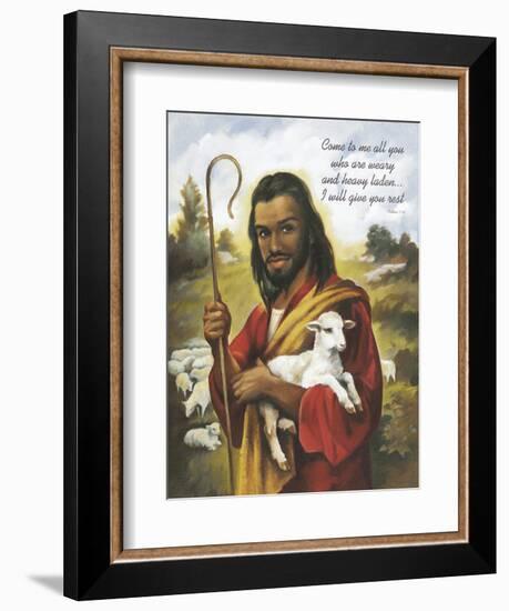 Christ the Shepherd-Bev Lopez-Framed Art Print