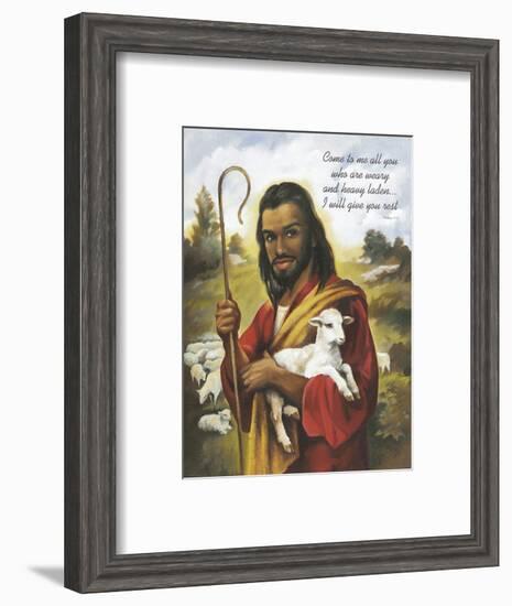 Christ the Shepherd-Bev Lopez-Framed Art Print