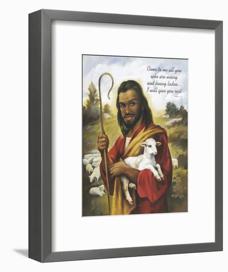 Christ the Shepherd-Bev Lopez-Framed Art Print