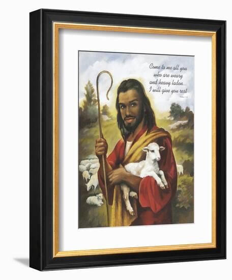 Christ the Shepherd-Bev Lopez-Framed Art Print