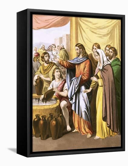 Christ Turning Water into Wine-English-Framed Premier Image Canvas