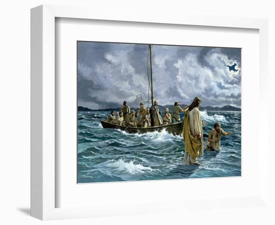 Christ Walking on the Sea of Galilee-null-Framed Premium Giclee Print