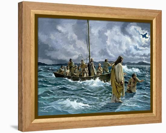 Christ Walking on the Sea of Galilee-null-Framed Premier Image Canvas