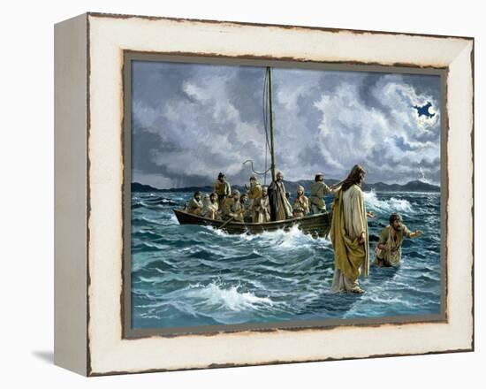 Christ Walking on the Sea of Galilee-null-Framed Premier Image Canvas