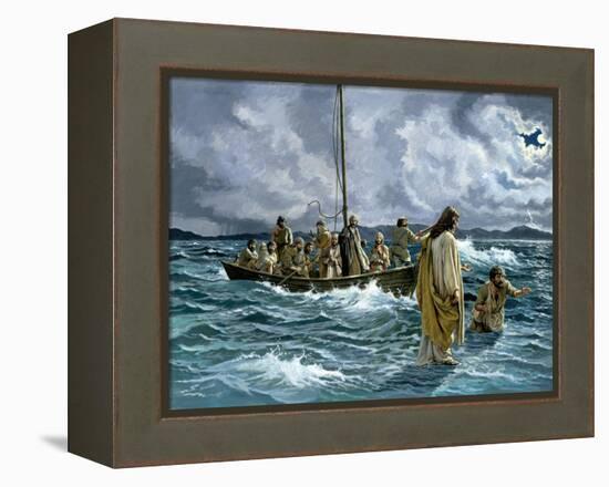 Christ Walking on the Sea of Galilee-null-Framed Premier Image Canvas