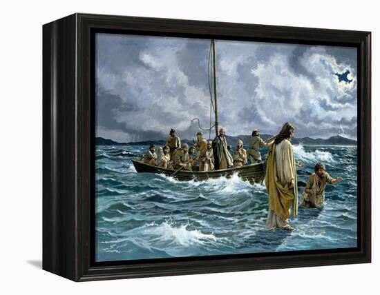 Christ Walking on the Sea of Galilee-null-Framed Premier Image Canvas