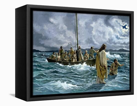 Christ Walking on the Sea of Galilee-null-Framed Premier Image Canvas