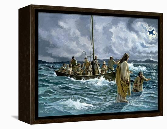 Christ Walking on the Sea of Galilee-null-Framed Premier Image Canvas