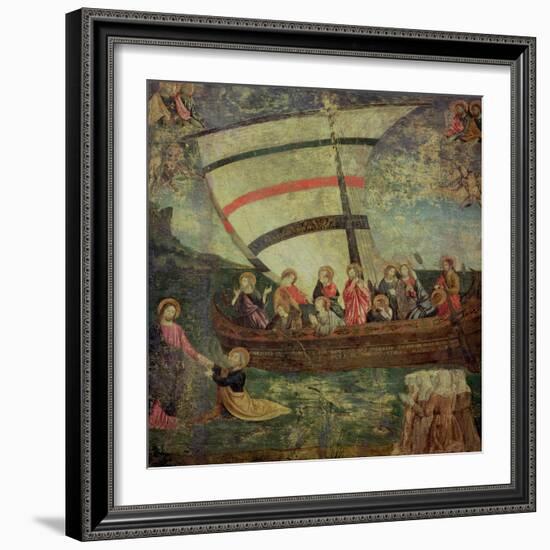 Christ Walking on the Water, after the "Navicella" by Giotto-Antoniazzo Romano-Framed Giclee Print