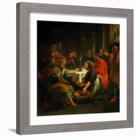 Christ Washing the Apostles' Feet, 1632-Peter Paul Rubens-Framed Giclee Print