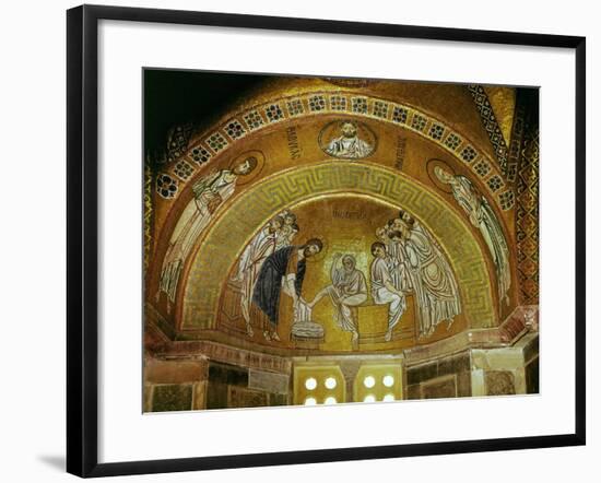 Christ Washing the Feet of an Apostle, Mosaic at the North End of the Narthex-null-Framed Giclee Print