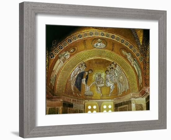 Christ Washing the Feet of an Apostle, Mosaic at the North End of the Narthex-null-Framed Giclee Print