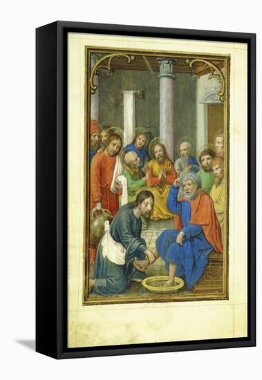 Christ Washing the Feet of Peter, 1520'S-Simon Bening-Framed Premier Image Canvas