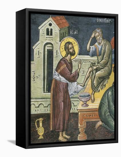 Christ Washing the Feet of the Apostles, 16th Century-null-Framed Premier Image Canvas