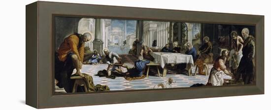 Christ Washing the Feet of the Disciples, 1548-Jacopo Tintoretto-Framed Premier Image Canvas