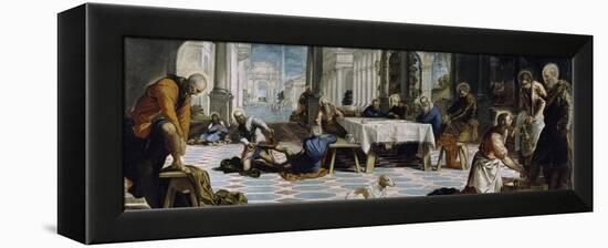 Christ Washing the Feet of the Disciples, 1548-Jacopo Tintoretto-Framed Premier Image Canvas