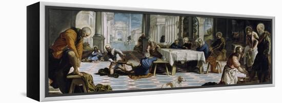 Christ Washing the Feet of the Disciples, 1548-Jacopo Tintoretto-Framed Premier Image Canvas