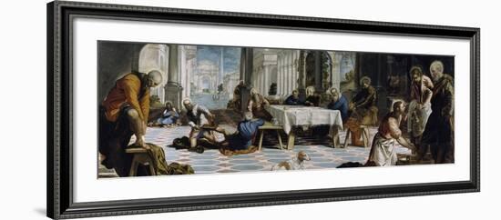 Christ Washing the Feet of the Disciples, 1548-Jacopo Tintoretto-Framed Giclee Print