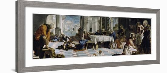 Christ Washing the Feet of the Disciples, 1548-Jacopo Tintoretto-Framed Giclee Print