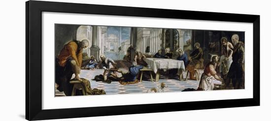 Christ Washing the Feet of the Disciples, 1548-Jacopo Tintoretto-Framed Giclee Print