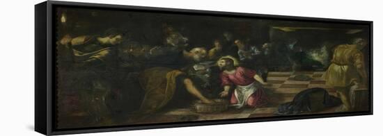Christ Washing the Feet of the Disciples, Ca. 1575-Jacopo Tintoretto-Framed Premier Image Canvas