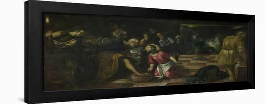 Christ Washing the Feet of the Disciples, Ca. 1575-Jacopo Tintoretto-Framed Giclee Print