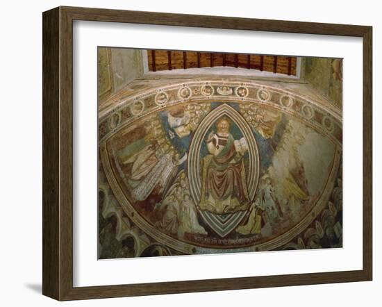 Christ with Angels and Saints, Evangelists, Doctors and Stories of St Eustace, 1351-Vitale da Bologna-Framed Giclee Print