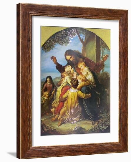 Christ with Babies-null-Framed Art Print