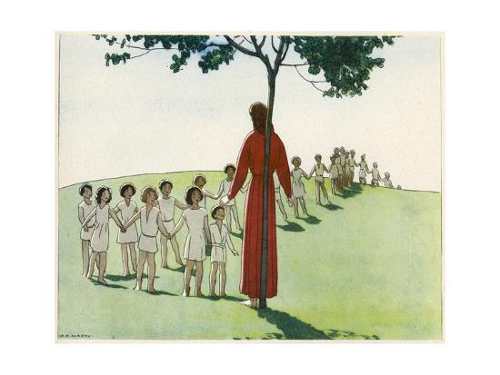 Christ With Children Giclee Print Ae Marty Art Com