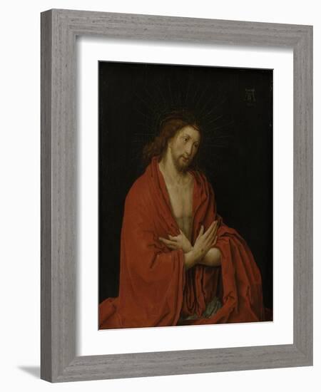 Christ with Crown of Thorns-Lucas van Leyden-Framed Art Print