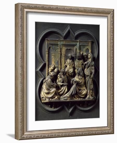 Christ with Doctors, Bronze Panel-null-Framed Giclee Print