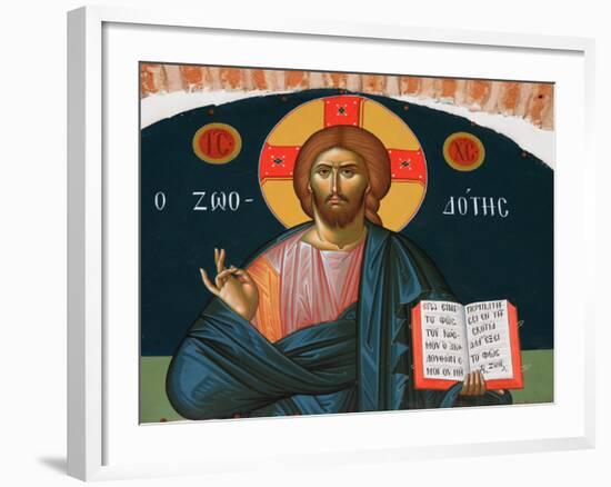 Christ with New Testament, Mount Athos, Greece, Europe-Godong-Framed Photographic Print